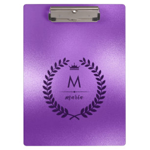 Shimmering Purple Background With Laurel Wreath Clipboard