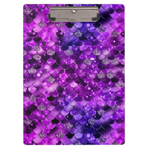 Shimmering Purple Ocean Glamour Mermaid Scales Clipboard