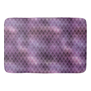 Shimmering Purple Ombre & Glitter Dragon Scales Bath Mat