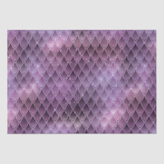 Shimmering Purple Ombre & Glitter Dragon Scales Tissue Paper (Front)