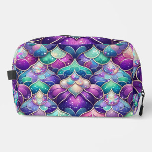 Shimmering Purple Teal Mermaid Scales Cosmetic Bag