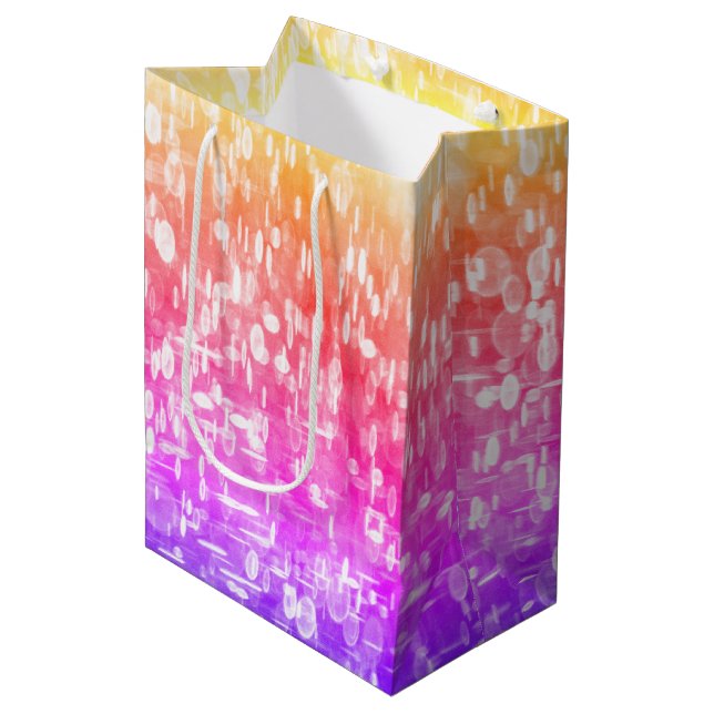 Shimmering Rainbow Colours Medium Gift Bag (Front Angled)