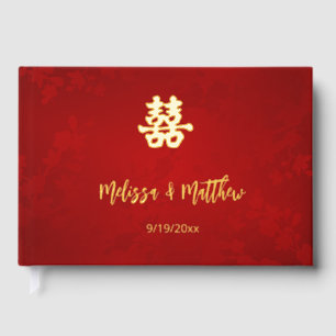 Shimmering Red Chinese Wedding Guest Book