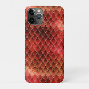 Shimmering Red Ombre Glitter Dragon Scales iPhone 11 Pro Case