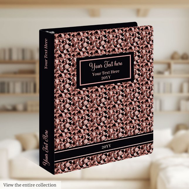 Shimmering Rose Gold Black Memory Binder Elegant (Shimmering Rose Gold Black Memory Binder Elegant)