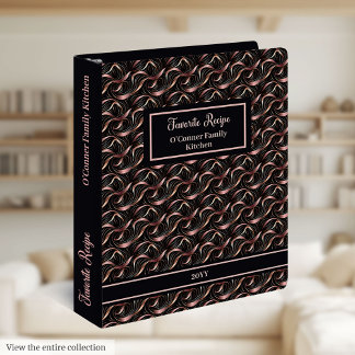 Shimmering Rose Gold & Black Memory Binder Elegant