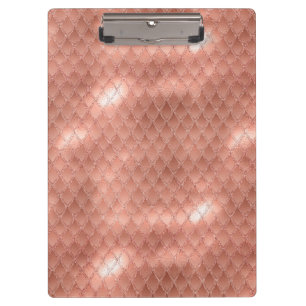 Shimmering Rose Gold Glitter Dragon Scales Clipboard