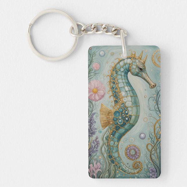 Shimmering Seahorse Sanctuary Keychain (Front)