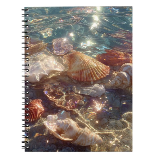Shimmering Seashells Underwater Notebook (Front)