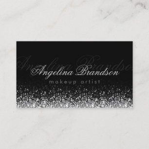Shimmering Silver Light Makeup Damask Black Card