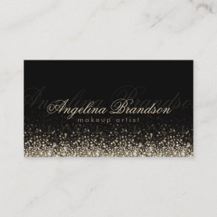 Shimmering Silver Makeup Artist Damask Black Card