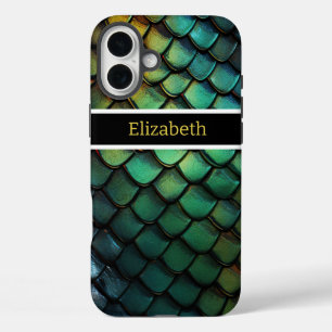 Shimmering snakeskin glows with colours iPhone 16 plus case