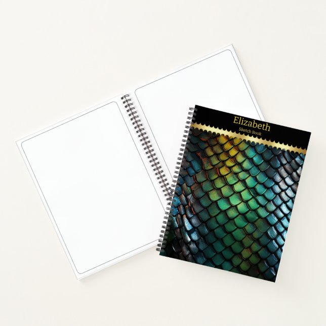 Shimmering snakeskin glows with colours notebook (Inside)