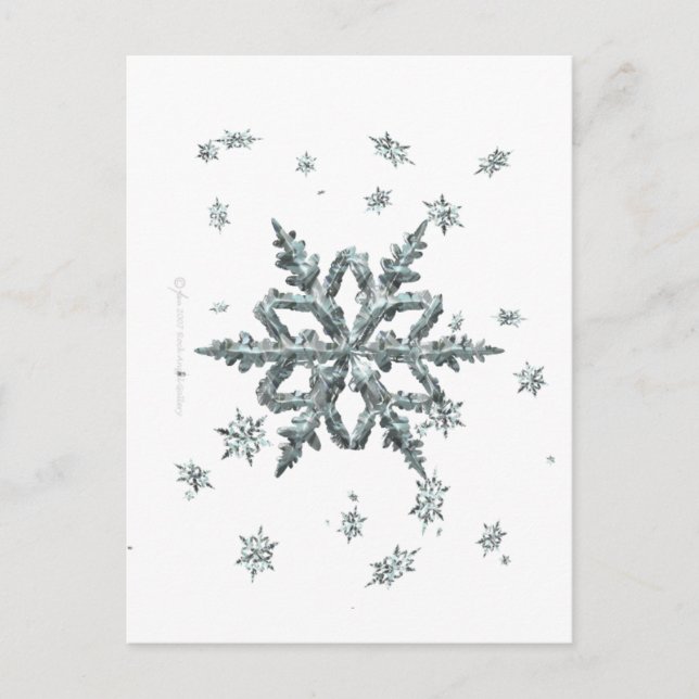 Shimmering Snowflake Postcard (Front)