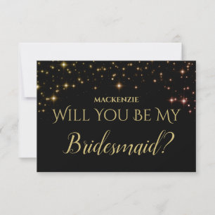 Shimmering Sparkle Will You Be My Bridesmaid Card