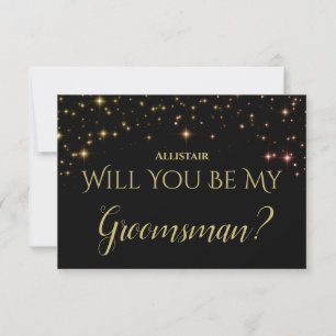 Shimmering Sparkles Will you be my Groomsman RSVP Card