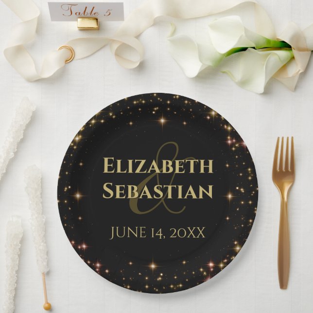 Shimmering Stars Wedding Paper Plates (Wedding)