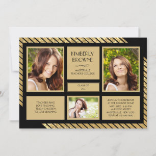 Shimmering Stripes Photo Invitation