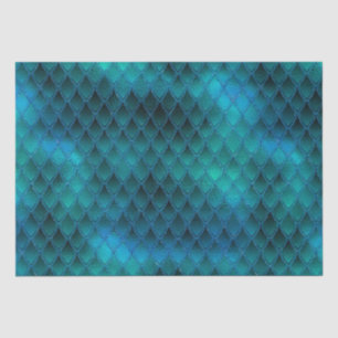 Shimmering Teal & Glitter Dragon Scales Tissue Paper