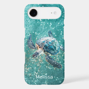Shimmering Turquoise Sea Turtle   Coastal