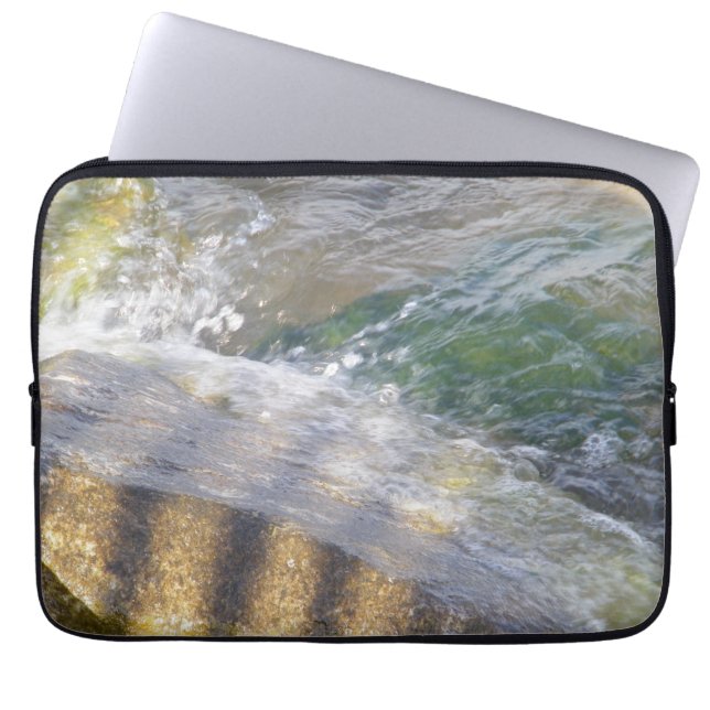 Shimmering Water on Rocks Laptop Sleeve (Front)