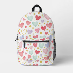 Shimmering Watercolor Sweethearts Printed Backpack
