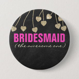 Shimmery Chic Bridesmaid Button Pin