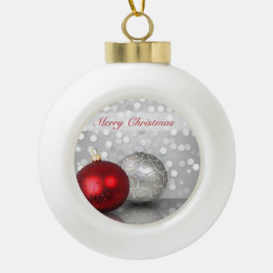 Shimmery Christmas Ornaments - Ceramic Ornament