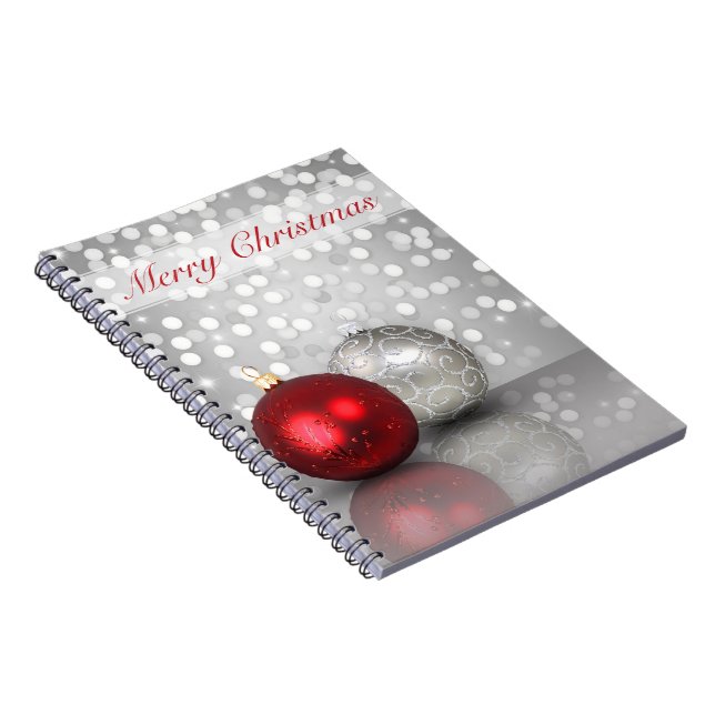 Shimmery Christmas Ornaments - Notebook (Right Side)