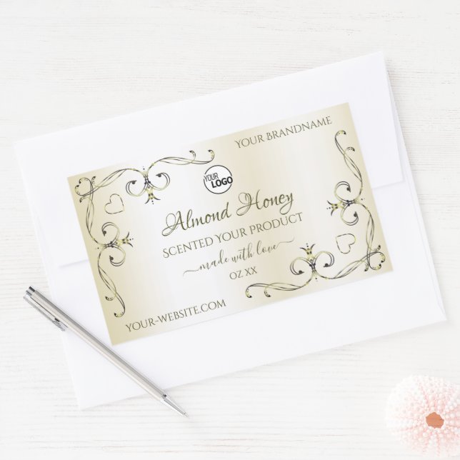 Shimmery Cream Product Labels Ornate Corners Logo (Envelope)