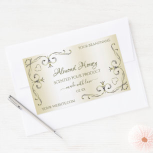 Shimmery Cream Product Labels Ornate Decor Corners