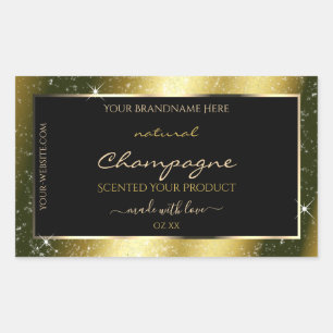 Shimmery Gold Sparkle Glitter Frame Product Label