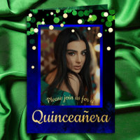 Shimmery Green & Blue Quinceanera w/ Gold Foil
