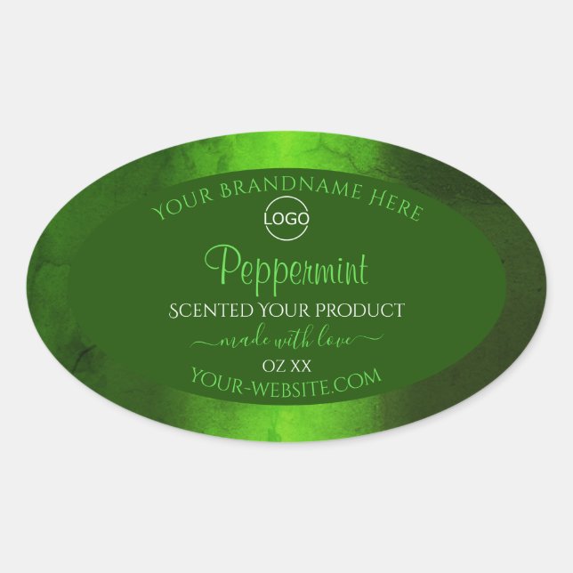 Shimmery Green Marble Modern Product Labels Logo (Front)
