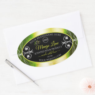 Shimmery Green Product Labels Logo Jewels Black