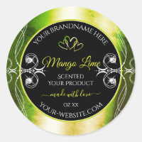 Shimmery Green Yellow Product Labels Jewels Black