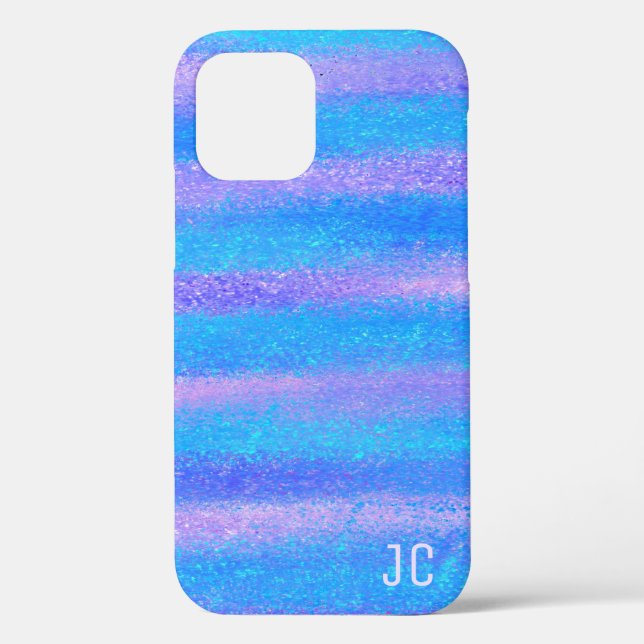 Shimmery Iridescent Stripes Turquoise Pink Case-Mate iPhone Case (Back)