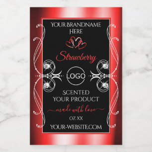 Shimmery Jewels Ruby Red Black Product Labels Logo