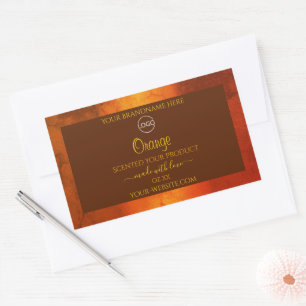 Shimmery Orange Marble Elegant Product Labels Logo