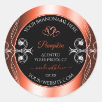 Shimmery Orange Red Black Product Labels Ornaments