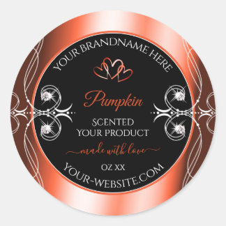 Shimmery Orange Red Black Product Labels Ornaments