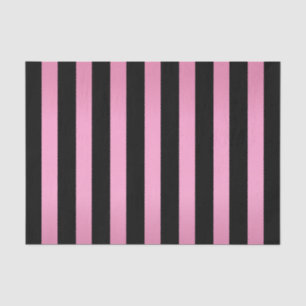 Shimmery Pink and Black Stripes Tissue Paper