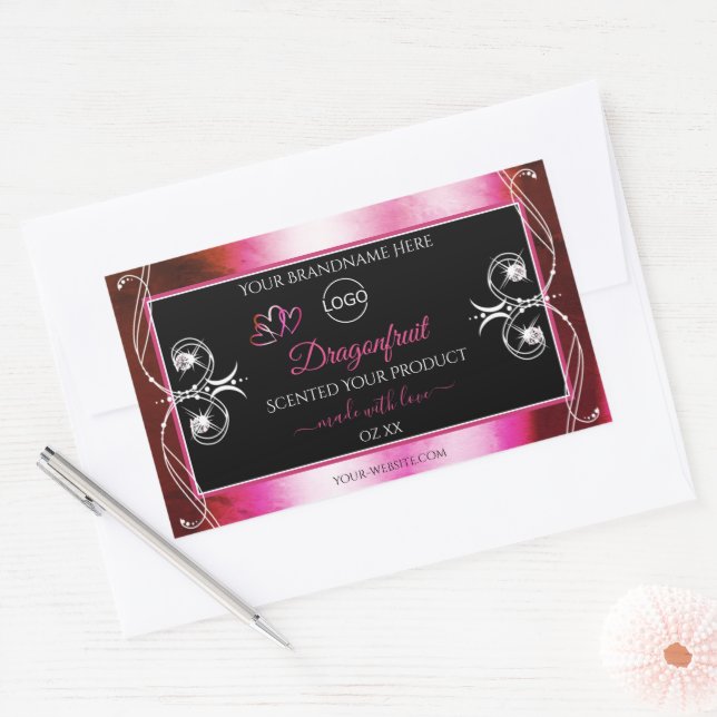 Shimmery Pink Black Product Labels Diamonds Logo (Envelope)