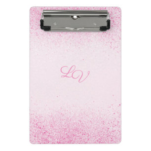 Shimmery Pink Glitter Dust Mini Clipboard