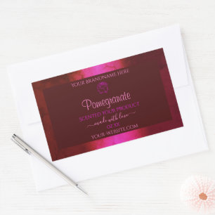 Shimmery Pink Red Marble Product Label Rose Flower