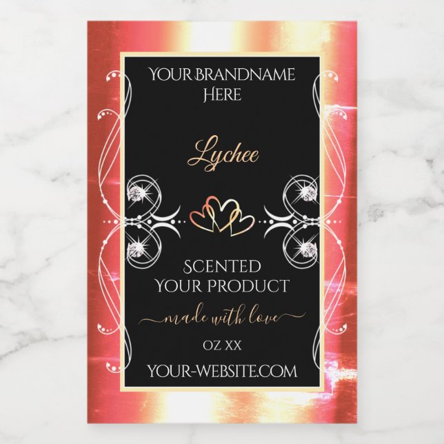 Shimmery Rose Gold Produit Étiquettes Diamants Noi (Étiquettes simples)