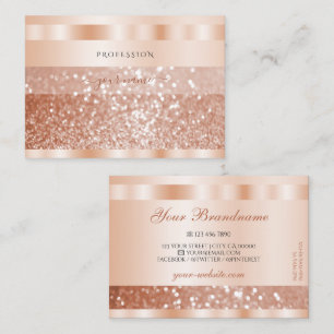 Shimmery Rose Gold Sparkle Glitter Elegant Luxury Business Card