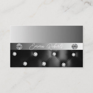 Shimmery Silver Sparkle Glitter Diamonds Business Card