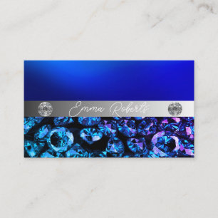Shimmery Silver Sparkle Glitter Diamonds Business Card