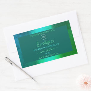 Shimmery Teal and Green Pattern Product Label Logo